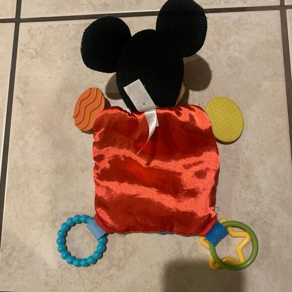 MickeyDisney Baby Mickey Mouse Crinkle Lovey Security Blanket Tactile Teether - Picture 2 of 3